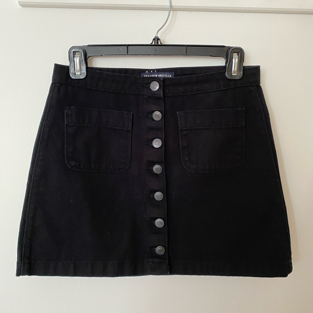 RARE Brandy Melville | Black Button Skirt